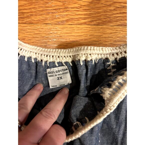 Unique Bohemian Women's Size 2X Skirt Frayed Hem Stitch Detail - Picture 2 of 5